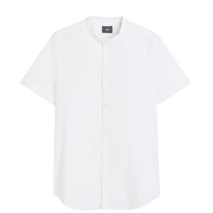 H&M Men's Crisp White Button-Down Shirt Size L